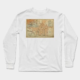 Vintage Zagreb Croatia Map (1911) Long Sleeve T-Shirt